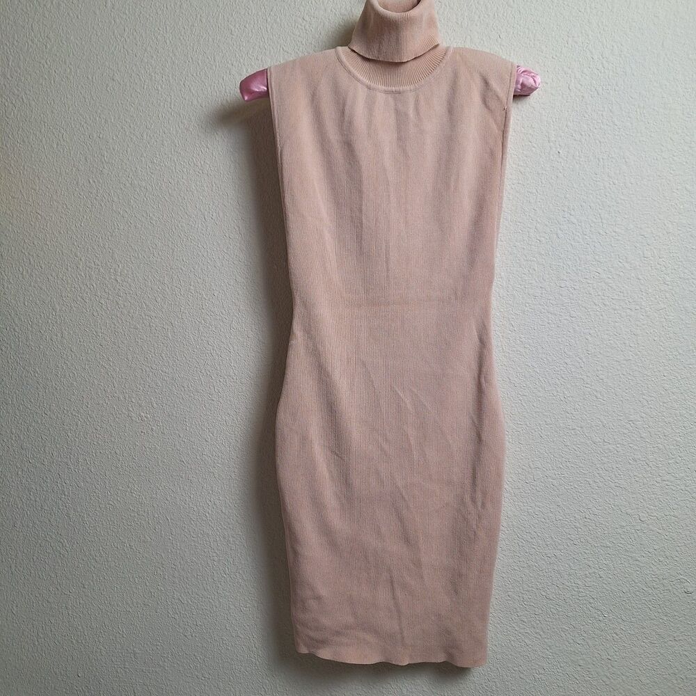 Naked Wardrobe S Old Money Quiet Luxury Neutral Sleeveless Bodycon Midi Dress